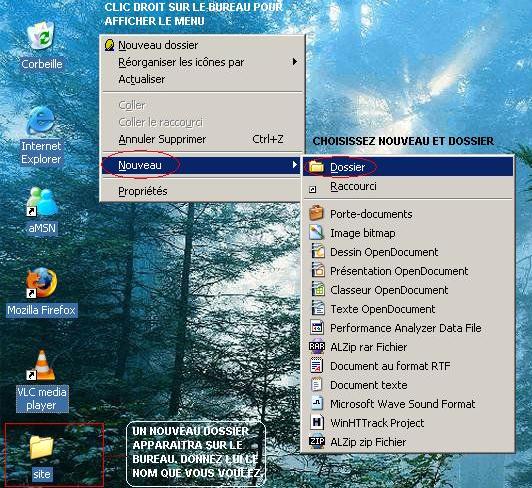 Crée un dossier pour vos fichiez html.
